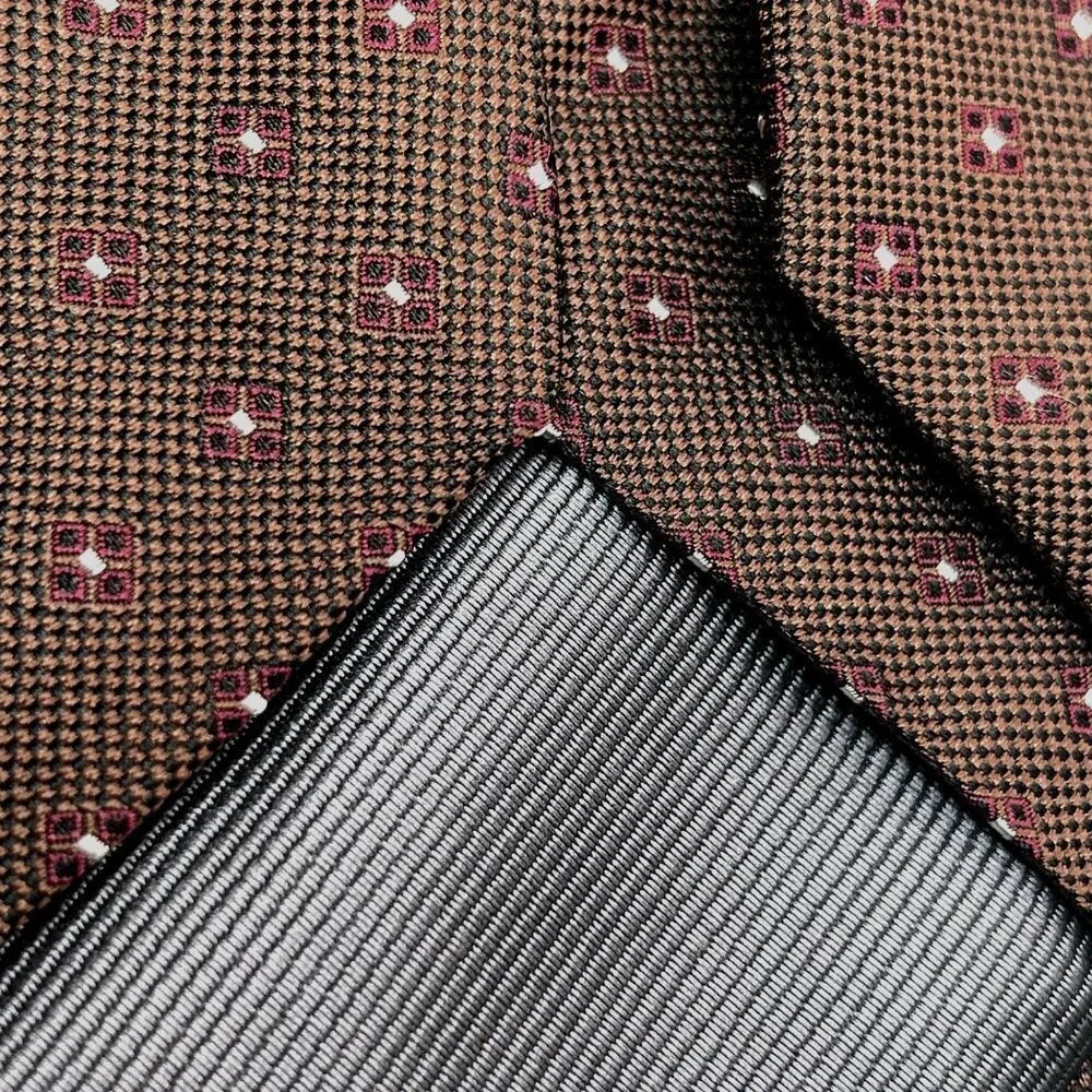 Nwot Woven Silk Tie with Cornflower Pattern | 2.5” Wide | Mens Silk Jacquard Tie - Picture 7 of 7